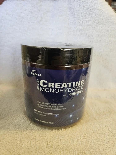 DLNIA creatine monohydrate gummies, 5000 MG, 120 gummies, strawberry, Exp 7/2026