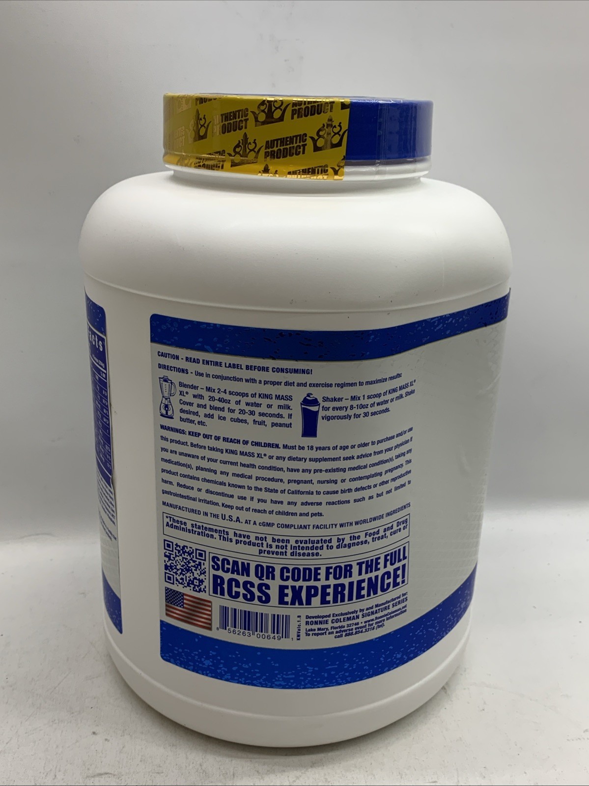 Ronnie Coleman King Mass XL Super Anabolic Growth Accelerator Vanilla Ice Cream