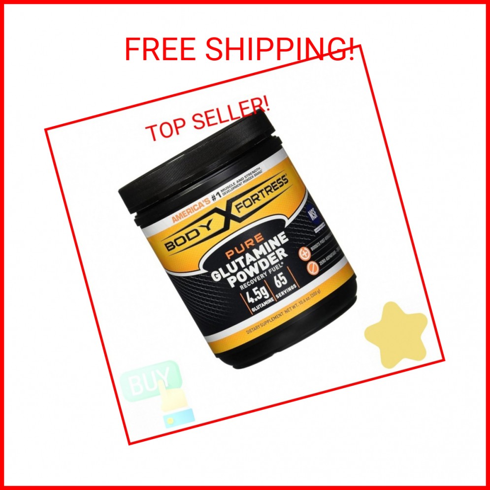 Body Fortress 100% Pure Glutamine Powder, 300g Jar (1ct), Nutrient Replenishment