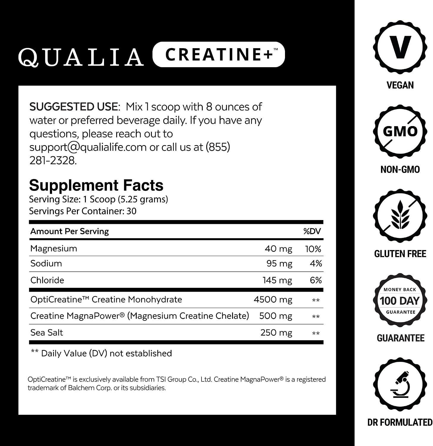 Qualia Creatine + Advanced Creatine Complex, 5.6 oz magnesium new 3/2028
