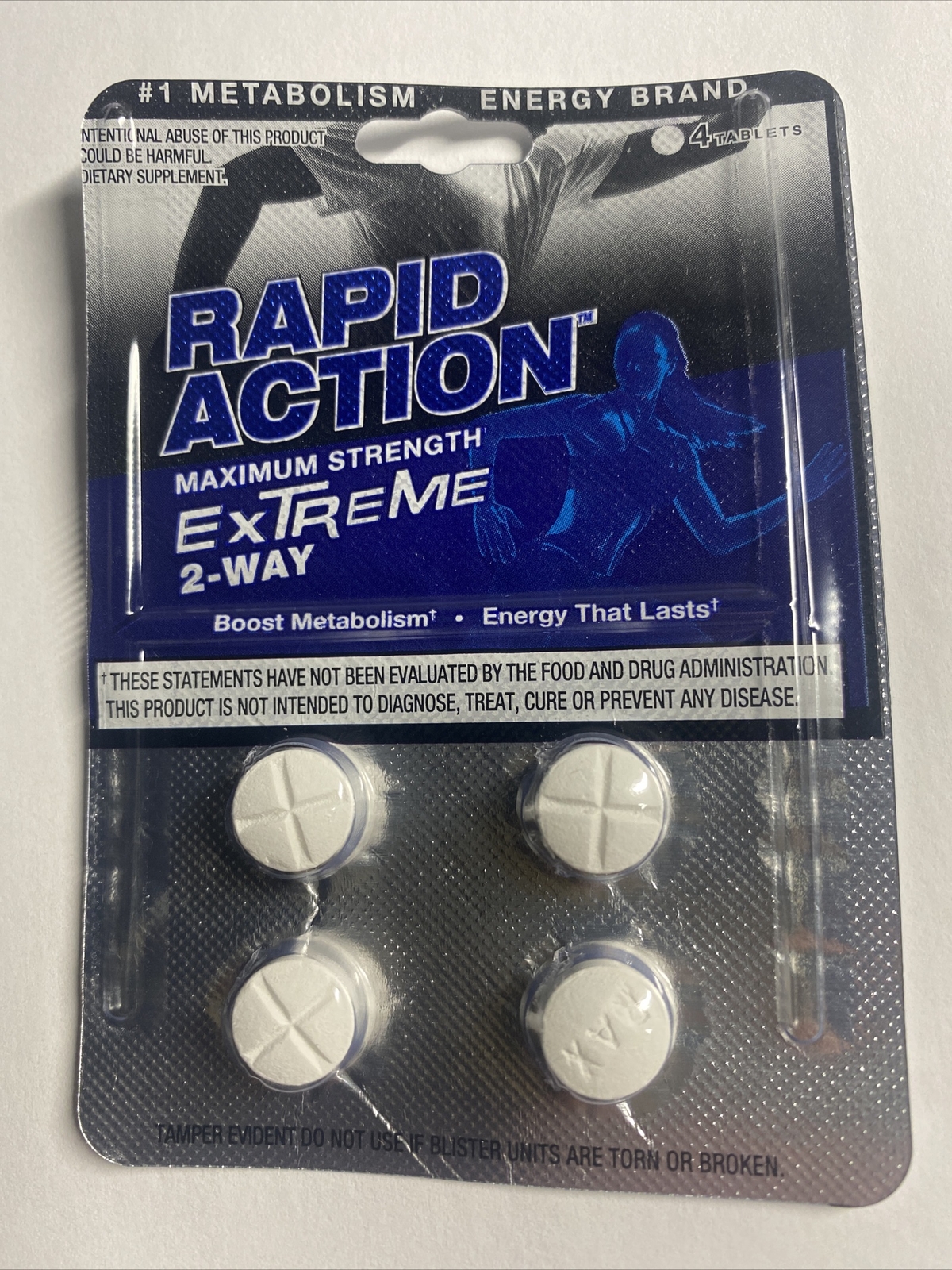 Rapid Action Extreme 2 Way Energy Metabolism 1 pack 4 pills FREE SHIP USA