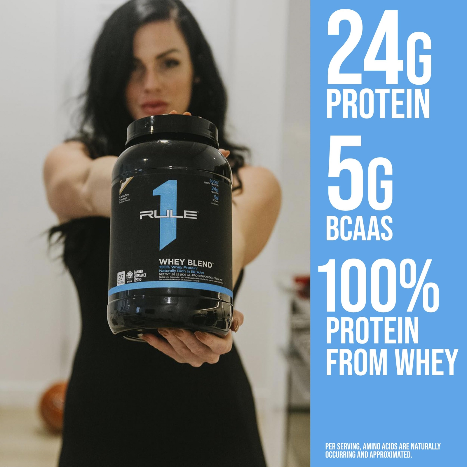 Rule One Proteins R1 Whey Blend – 24g Fast-Acting Whey Protein Concentrates I…