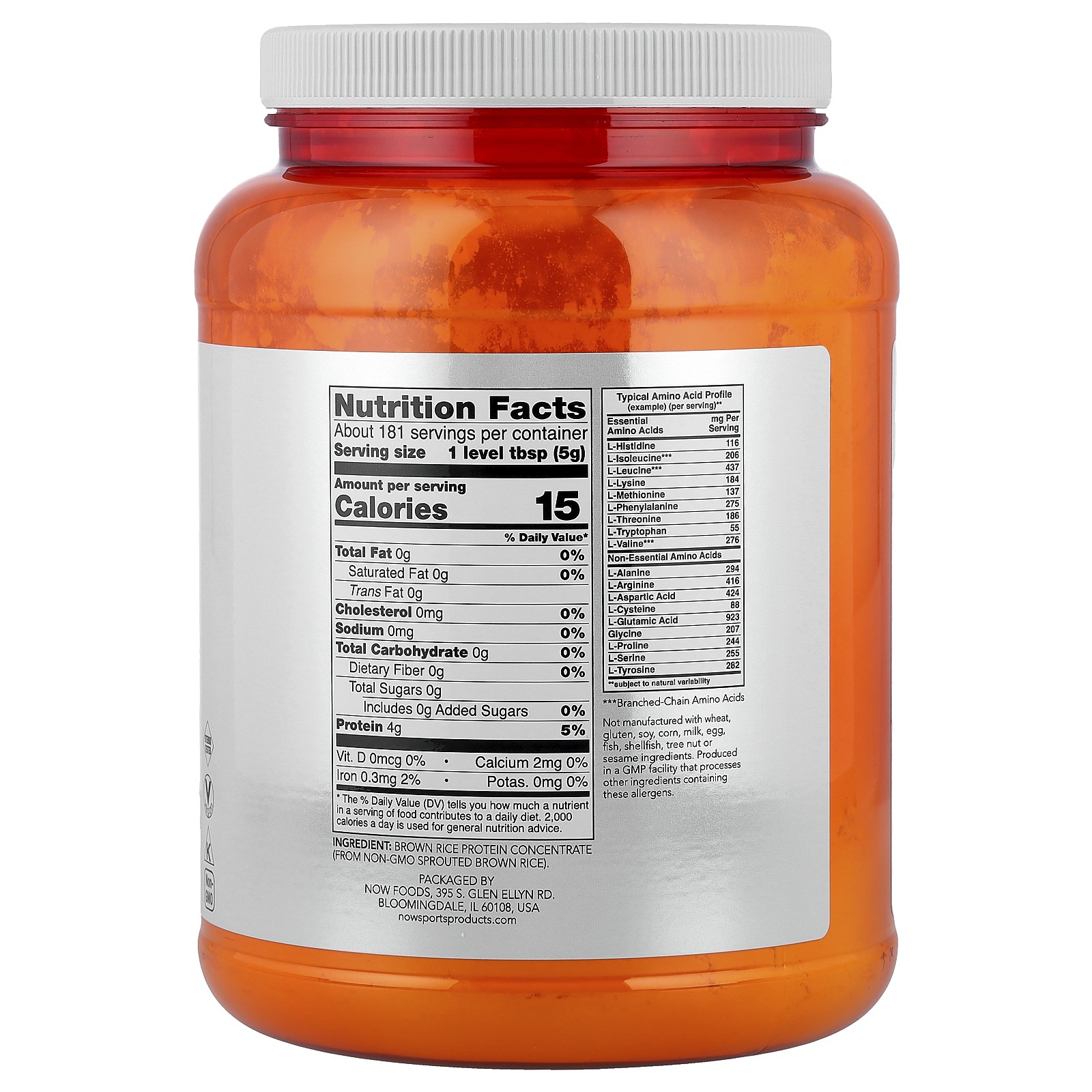Sports, Sprouted Brown Rice Protein Powder, Pure Unflavored, 2 lbs (907 g)