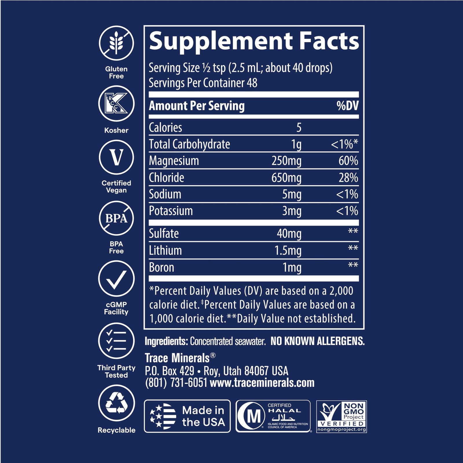 Trace Minerals ConcenTrace Trace Mineral Drops | Energy, Digestion, Bone Support