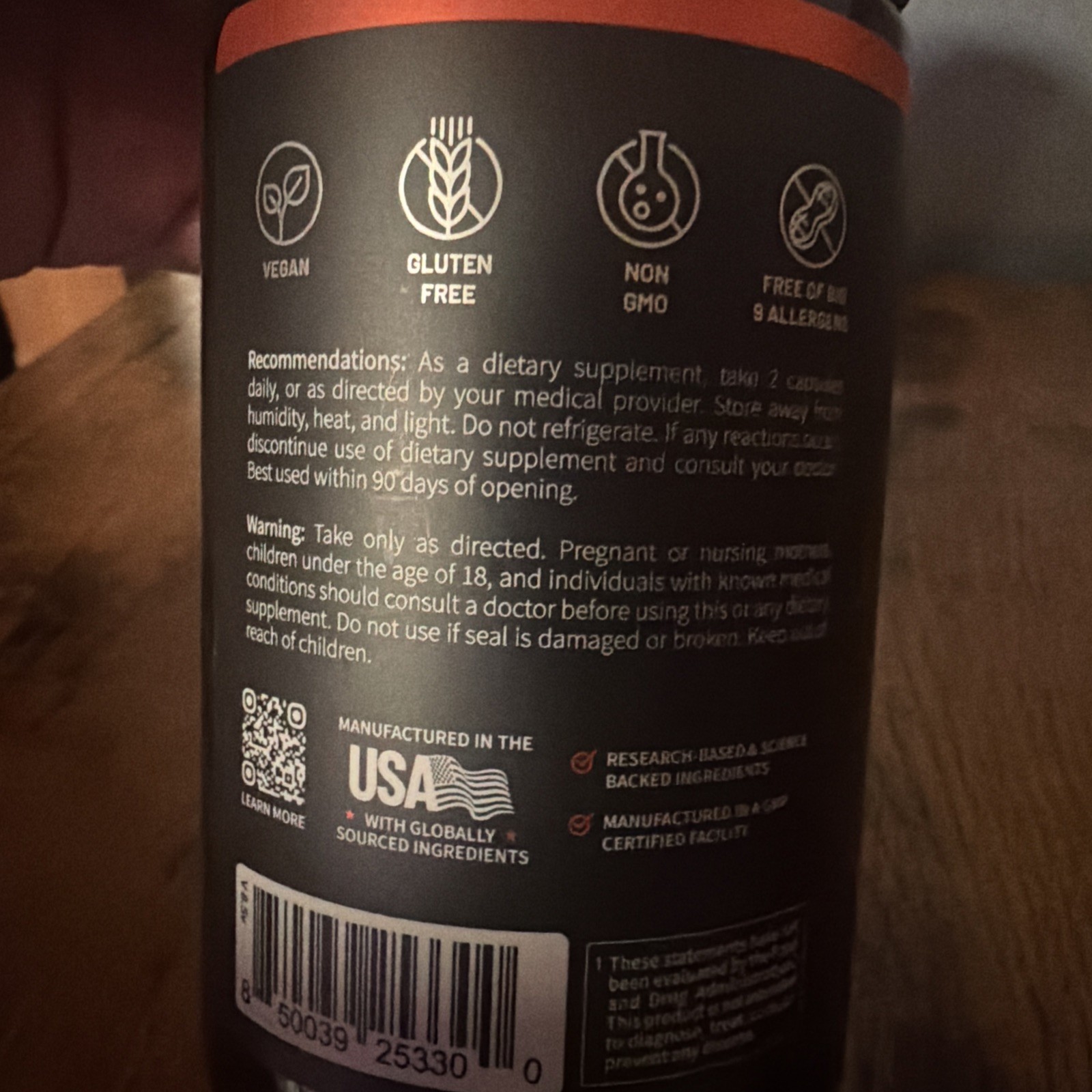 SNAP Nitric Oxide Booster L-Arginine Clean Label Certified 90 Caps 45 Servings