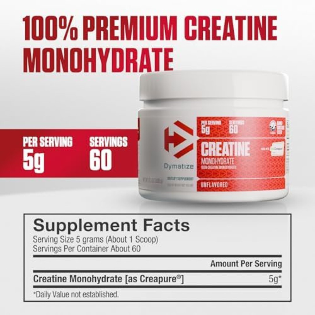 Dymatize 100% Creatine Monohydrate with Creapure, 5g Per Serving, 60 Servings (3