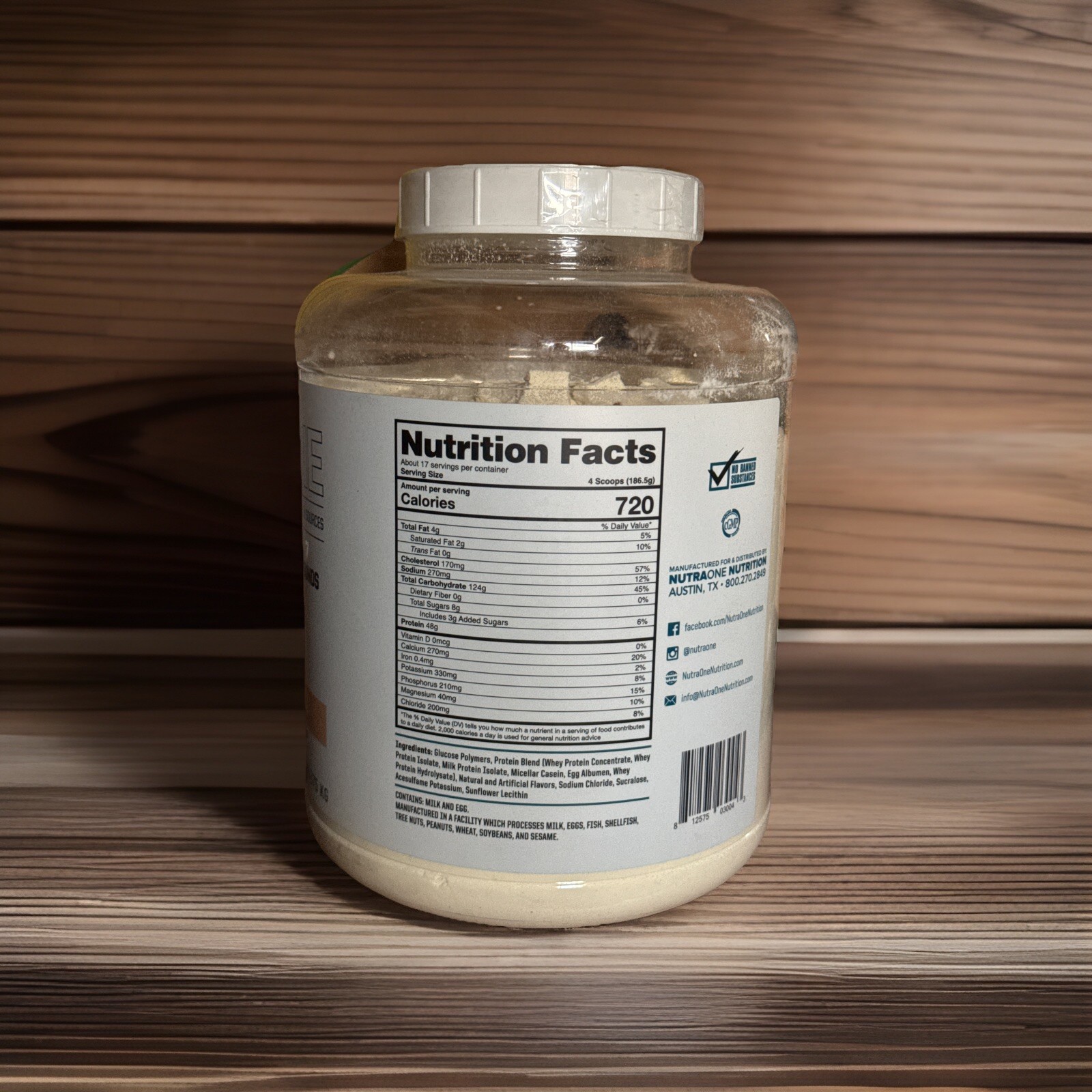 NutraOne Massone Mass Gainer Protein Powder Vanilla Protein Meal Replacement