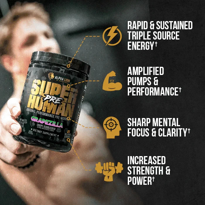 ALPHA LION SUPERHUMAN Performance Pre-Workout Energy 21 Servings Orange Gainsicl