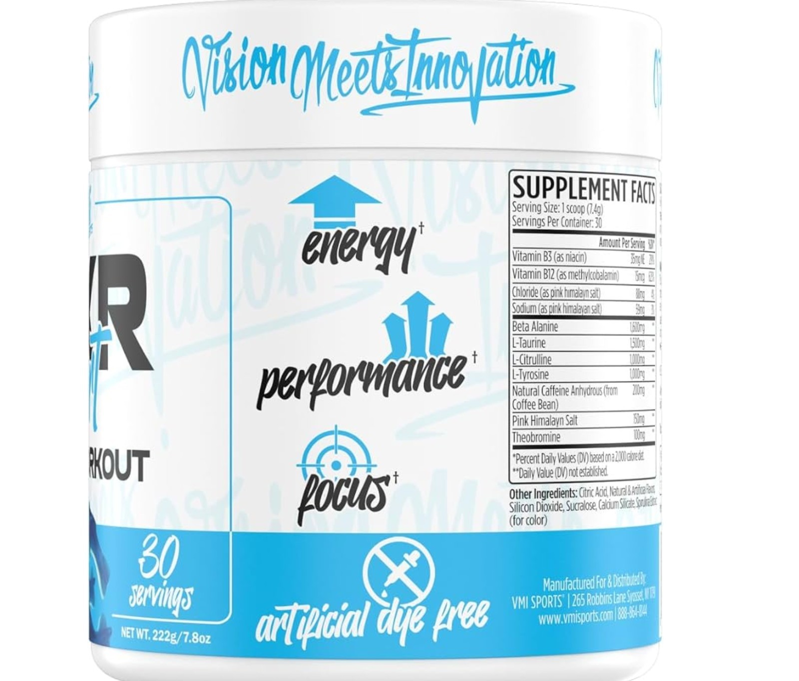 VMI Sports KXR SPORT Preworkout 8oz Size (30 Serv) BLue Shark Gum BEST BY 11/26