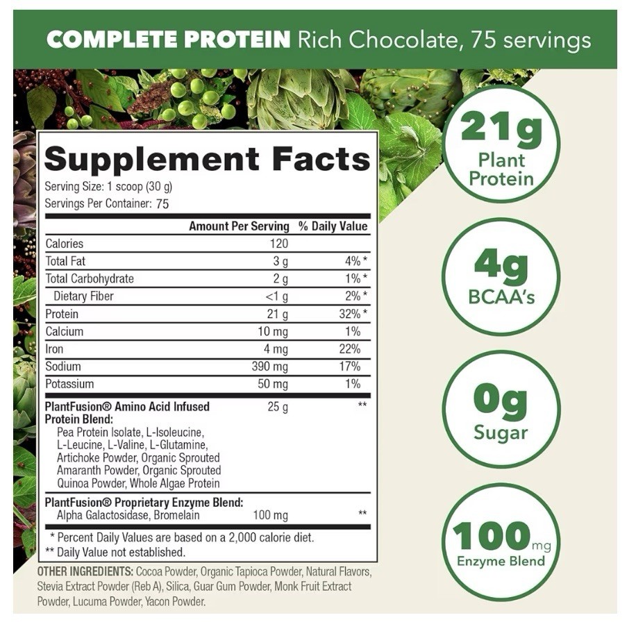Plant Fusion Complete Protein, Rich Chocolate, 5 lb (2.25 kg)