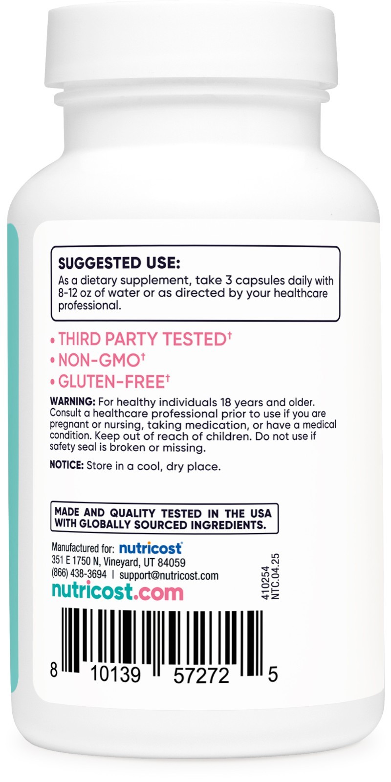 Nutricost D-Mannose with Cranberry Extract for Women 1300mg 90 capsules