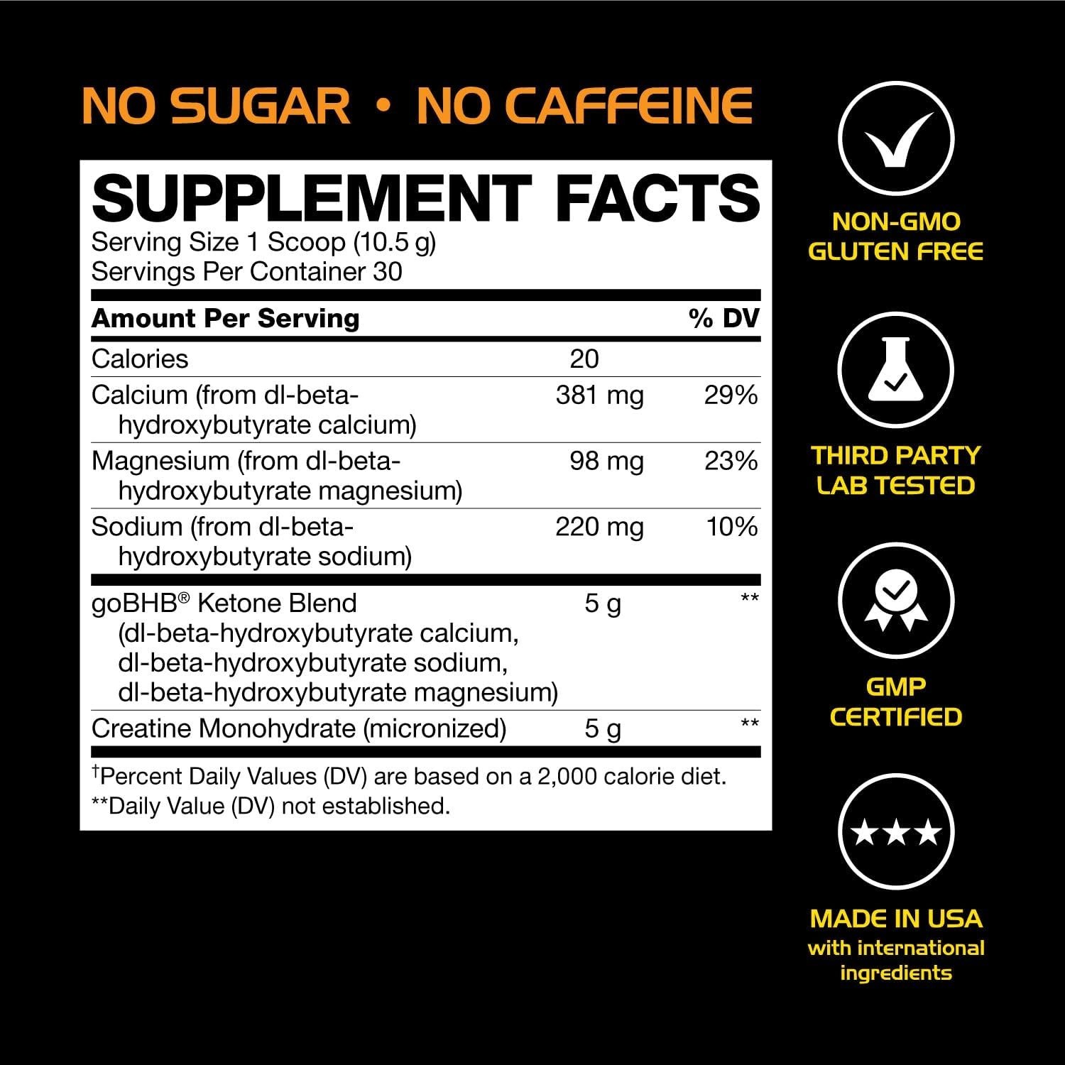 Micronized Creatine Monohydrate Powder – Stim Free Pre Workout with Creatine 5g