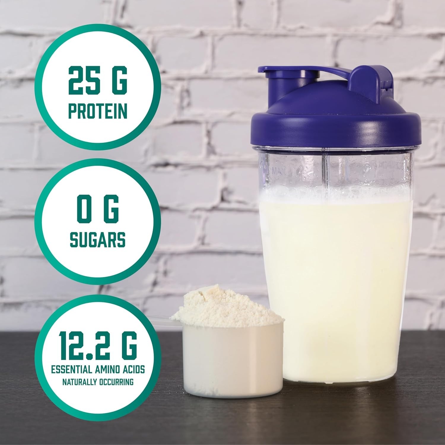 Whey Protein Isolate Powder 1.2 lb Unflavored 25g Protein BCAAs Sports Nutrition