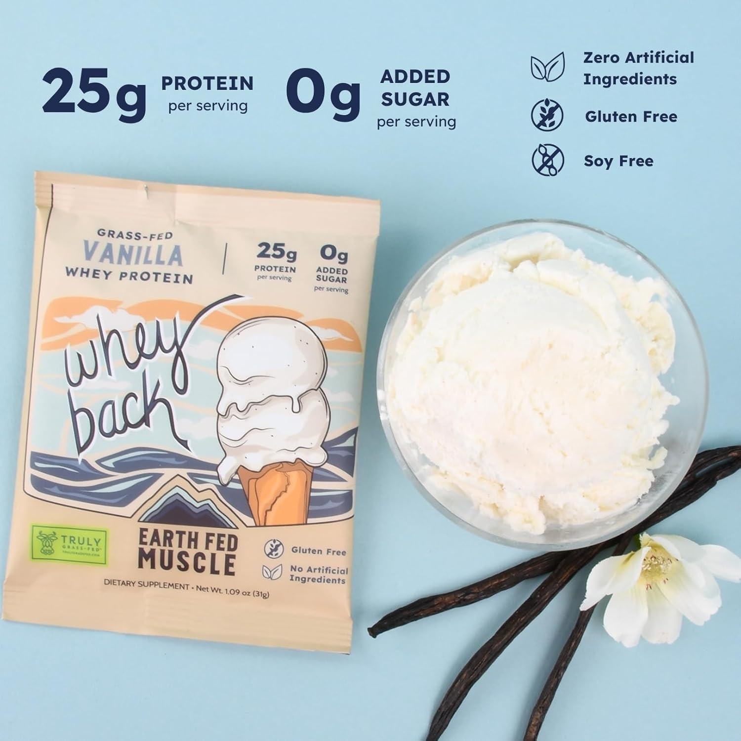Grass Fed Irish Whey Protein Isolate No Artificial Ingredients 24g Protein