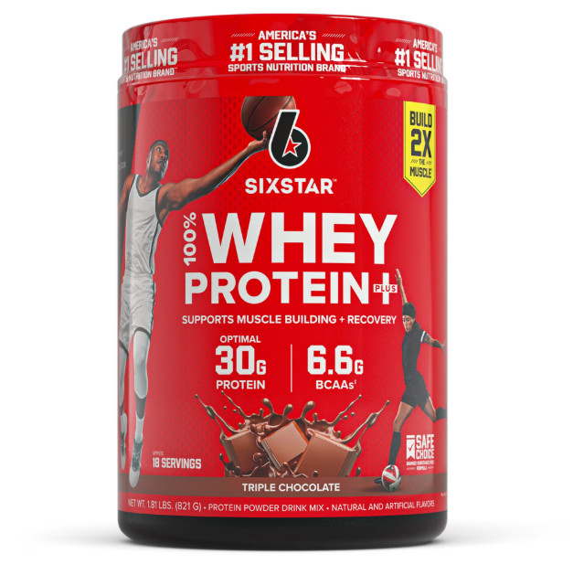 Six Star 100% Whey Protein Powder Plus Triple Chocolate 1.81lb 30g Pro