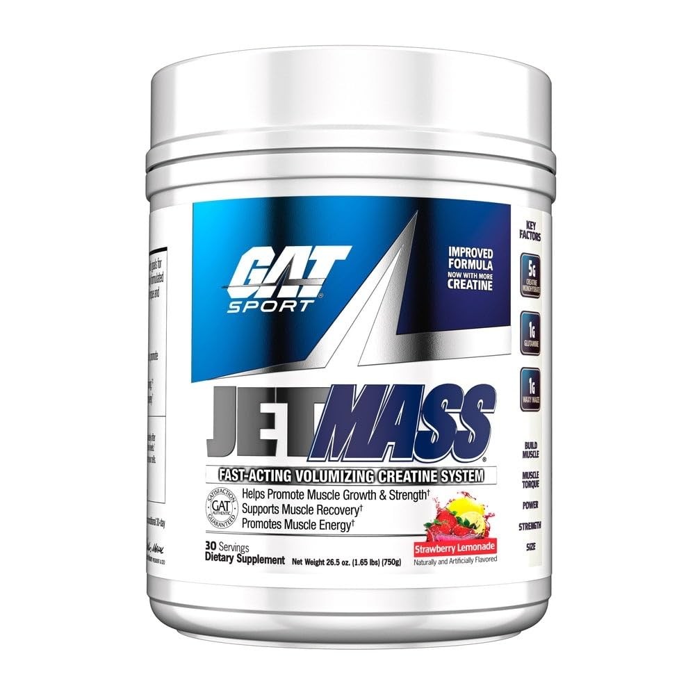 GAT SPORT JetMass Fact-Acting Volumizing Creatine System, 30 Servings (Strawb…