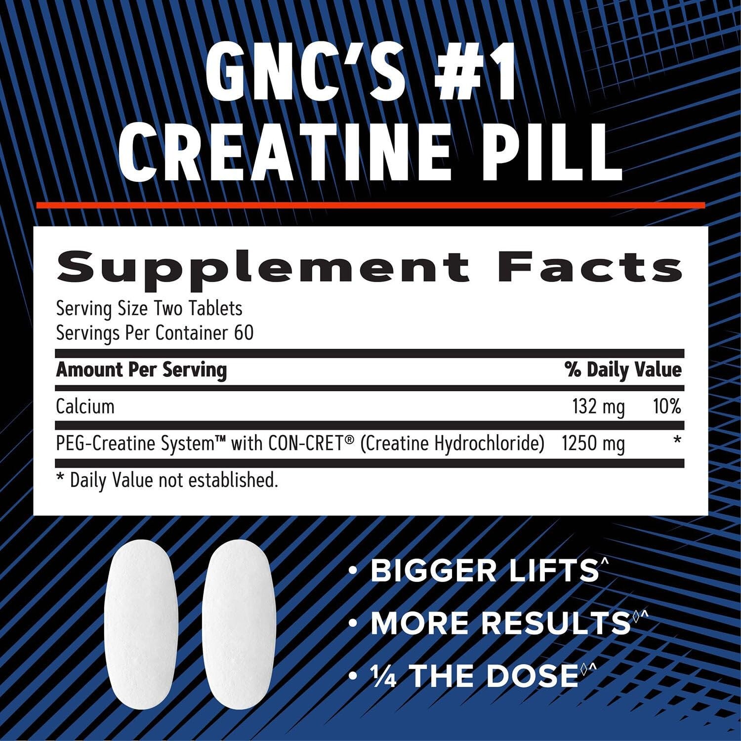 GNC AMP Creatine HCl 189 Pills, Clinically Proven 120 Count (Pack of 1), Red