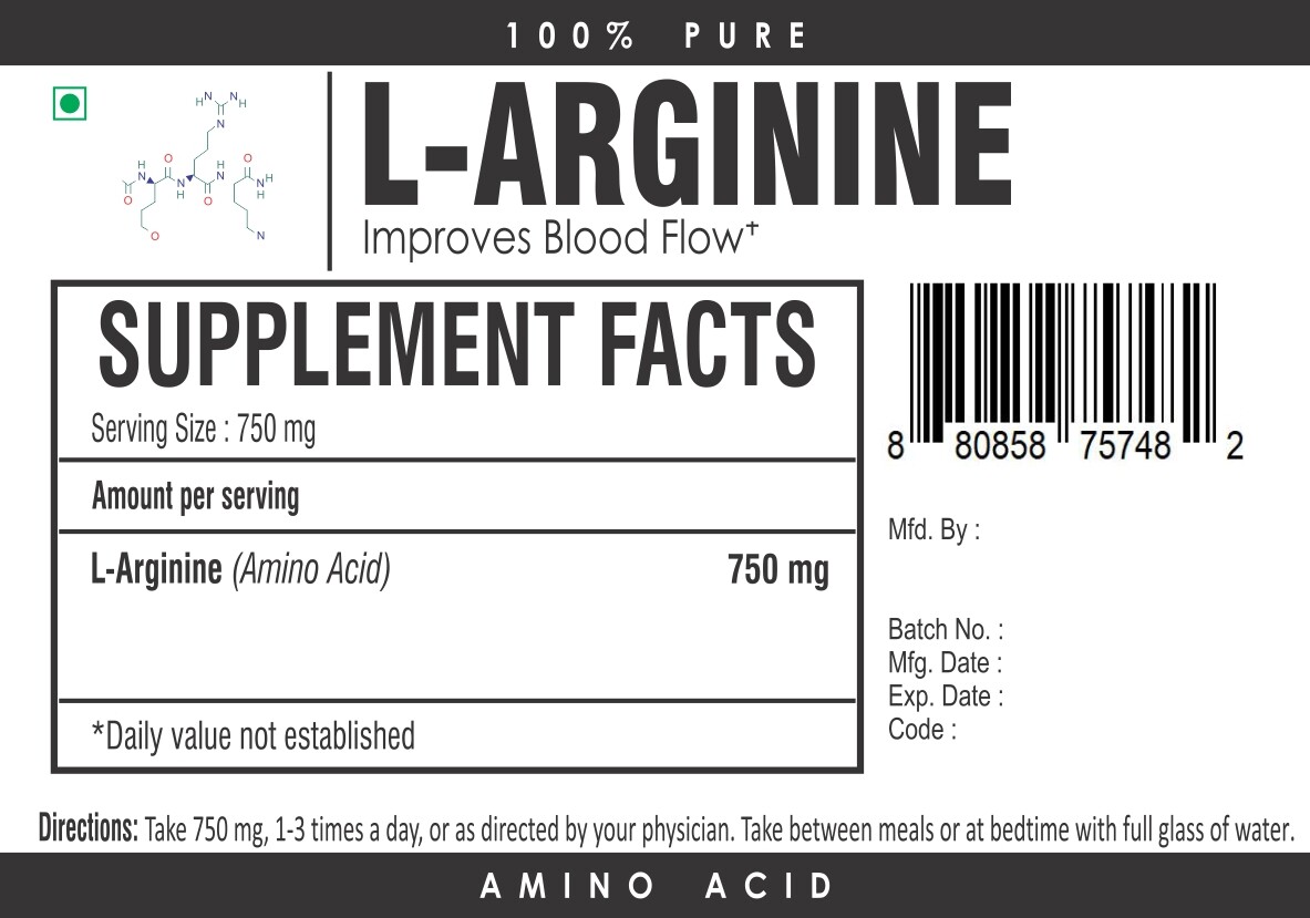 L-Arginine Powder, Nitric Oxide Booster for Muscle Growth & Pump, 100% Pure