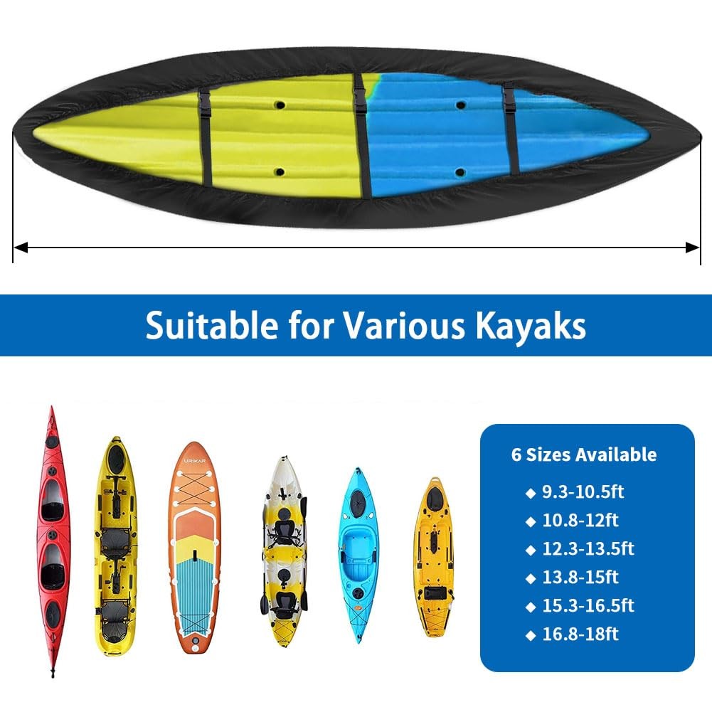 iCOVER Kayak Canoe Cover Heavy Duty Waterproof Outdoor Storage Dust UV Resistant