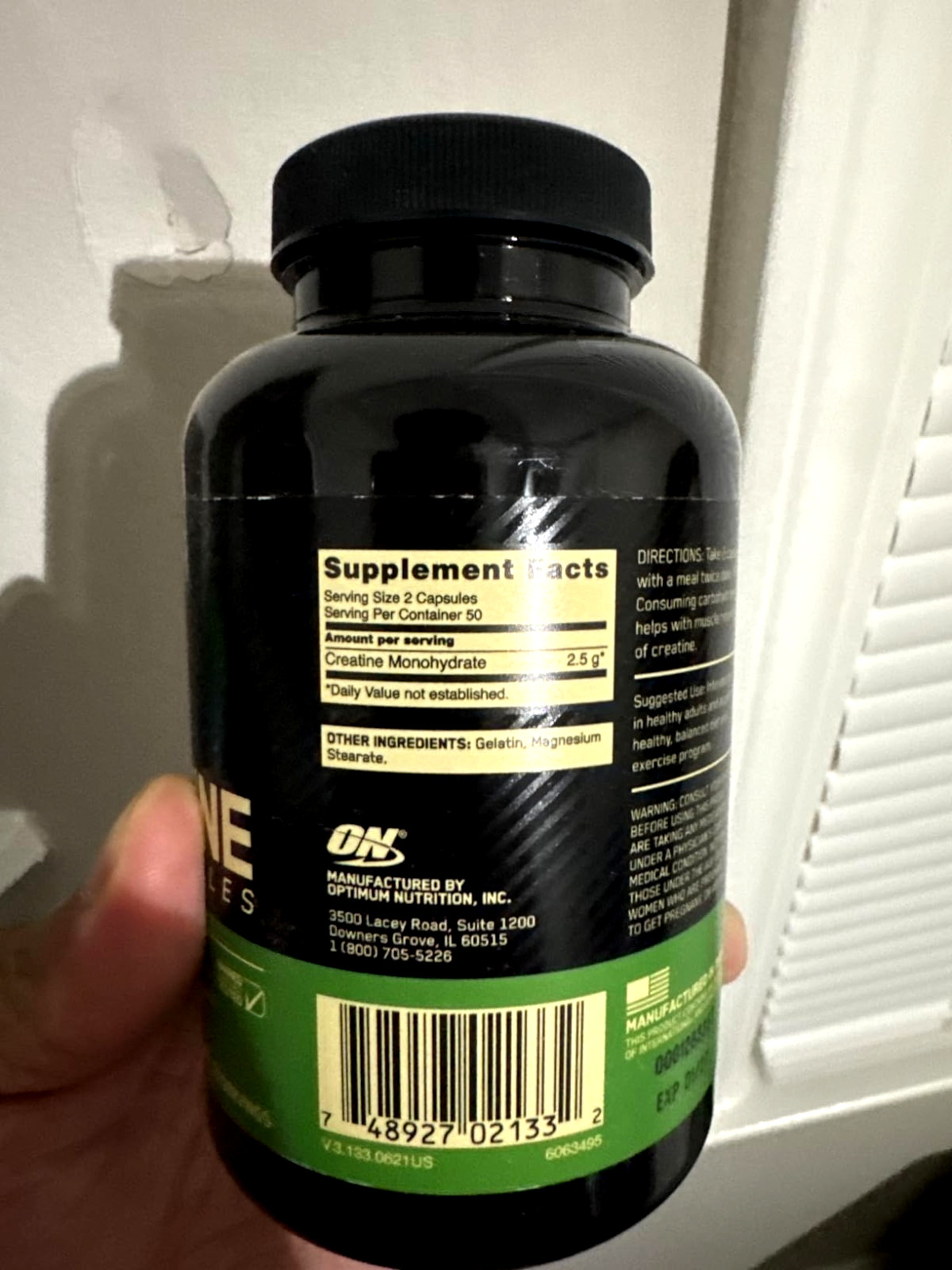 Optimum Nutrition 100% Pure Micronized 2500mg Creatine Monohydrate 300 Capsules