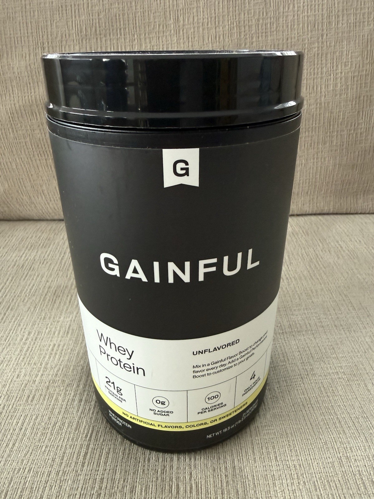 Gainful Unflavored Whey Protein 18.5 oz 21 Servings