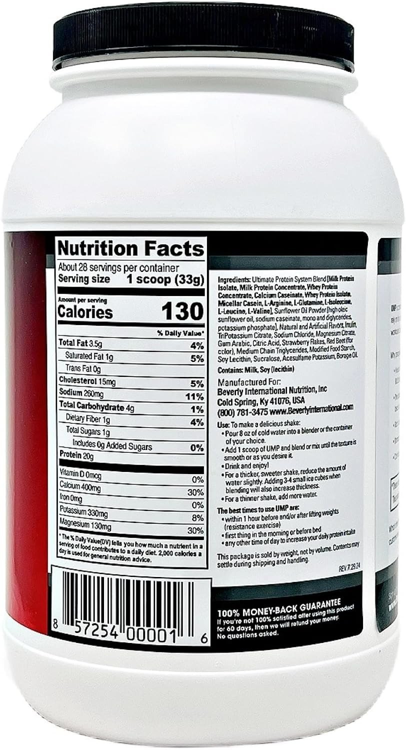 Beverly International UMP Protein Powder Strawberry 2pd (EXPIRES 08/2026)