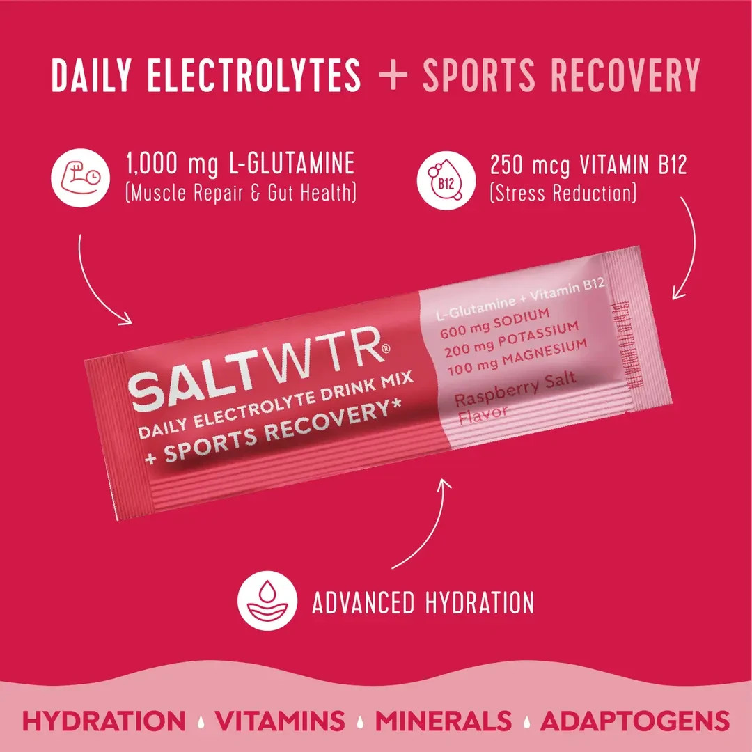 SaltWTR Functional Electrolyte Hydration Drink Mix – Sports Recovery 30 Pack
