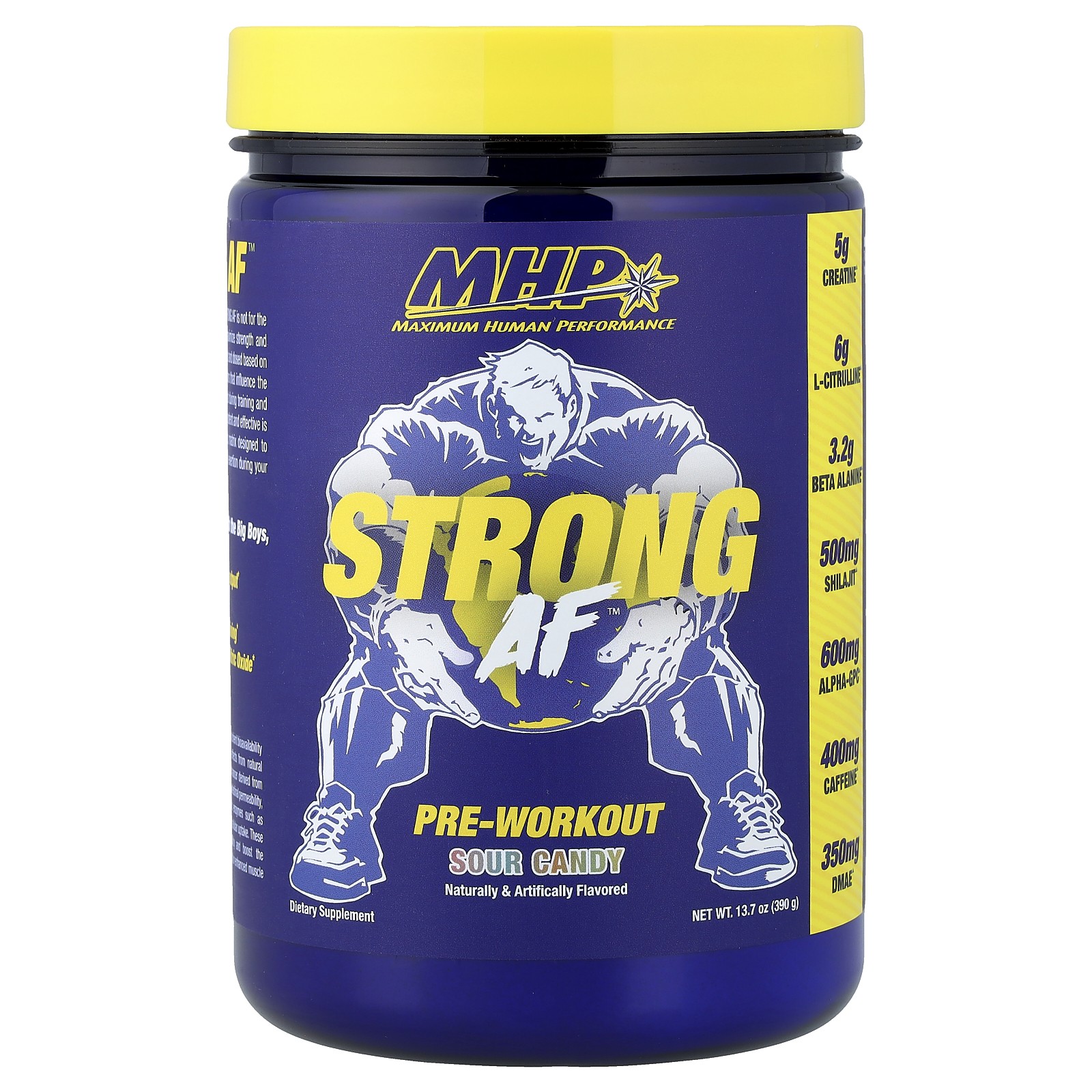 Strong AF™ Pre-Workout, Sour Candy, 13.7 oz (390 g)