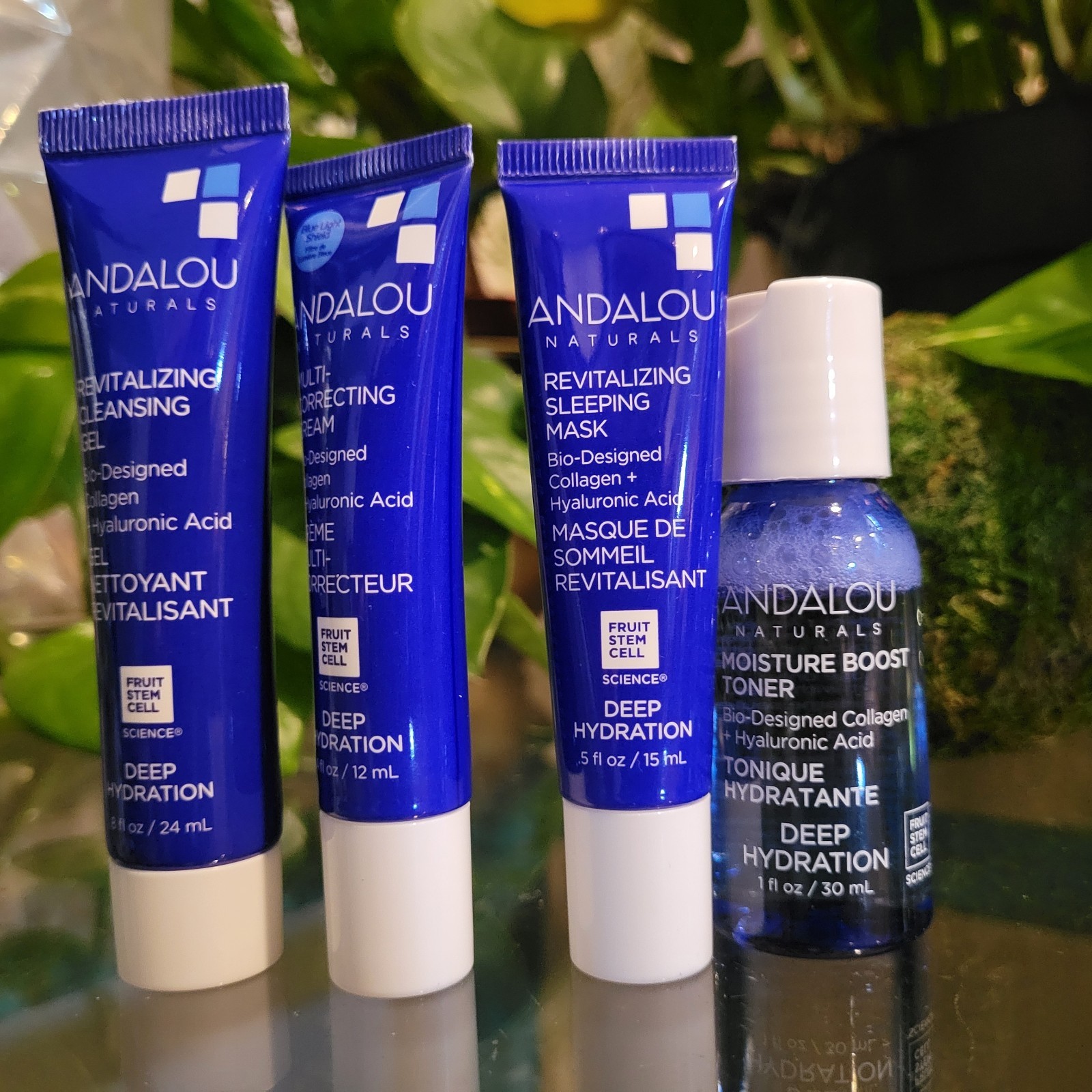 Andalou Naturals The Deep Hydration Routine On Go Kit Skin Care Moisturizer Set