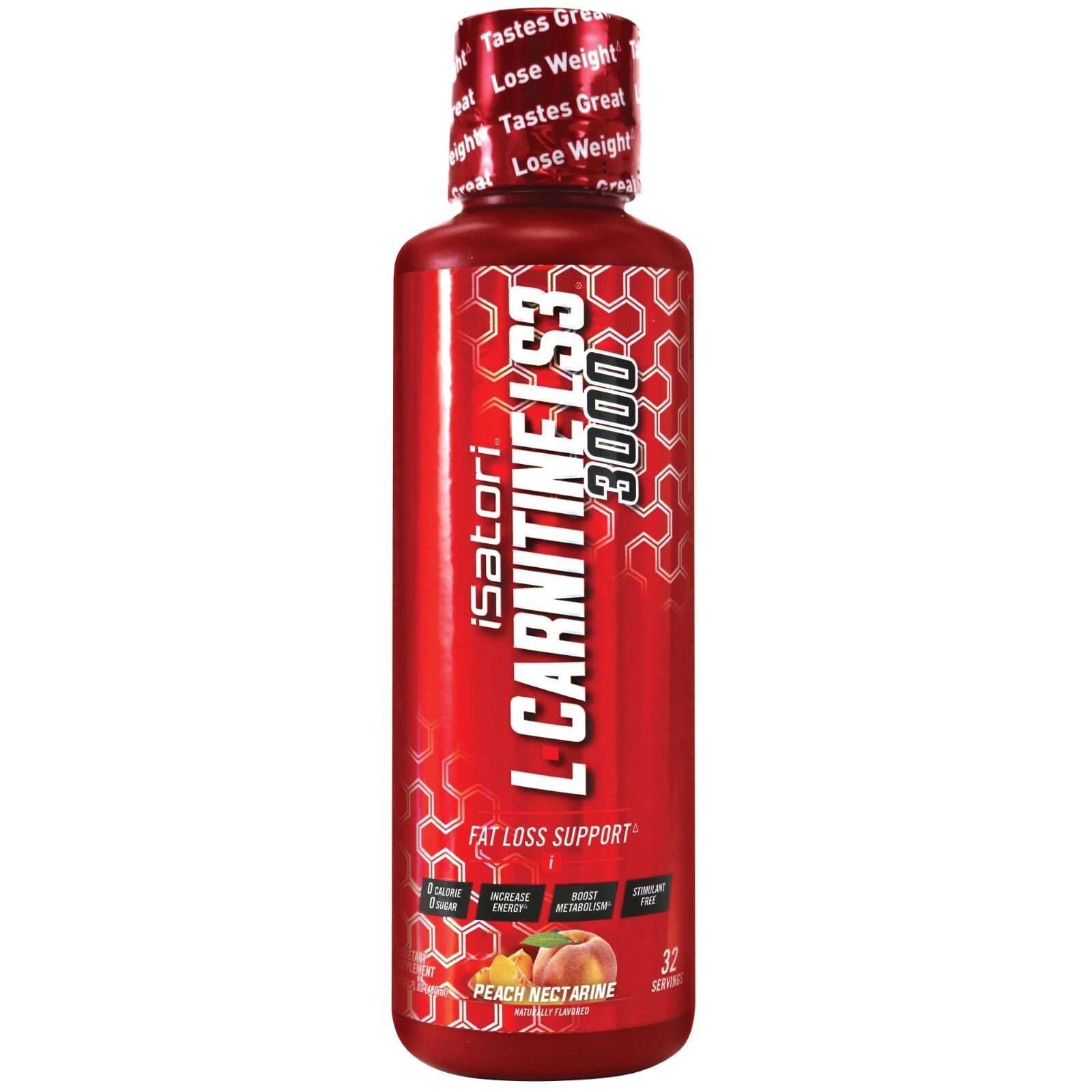 L-CARNITINE LS3 3000 Fat Loss-Metabolism Activator-Peach Nectarine (32 Servings)