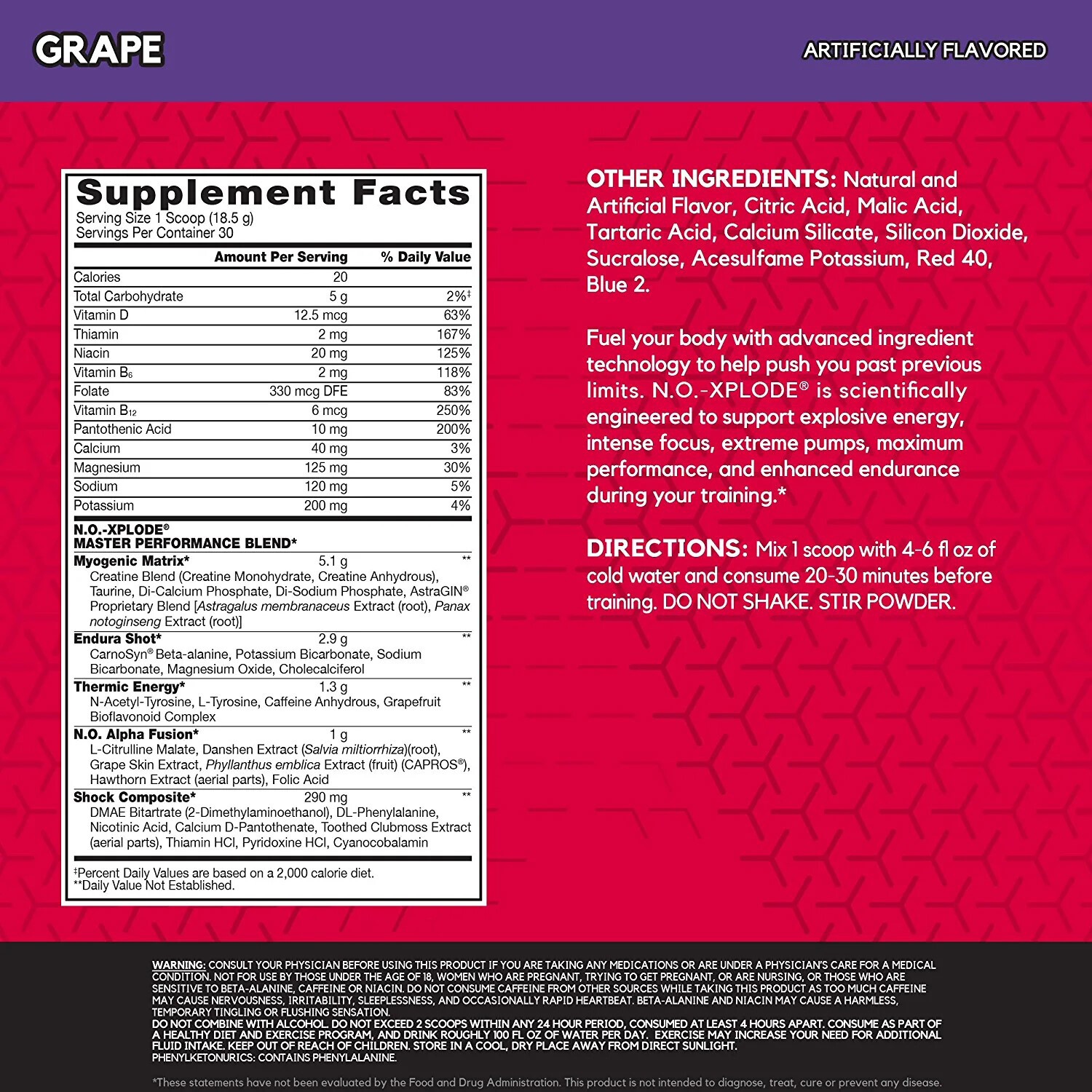 BSN NO XPLODE 3.3B GRAPE 1.22LB