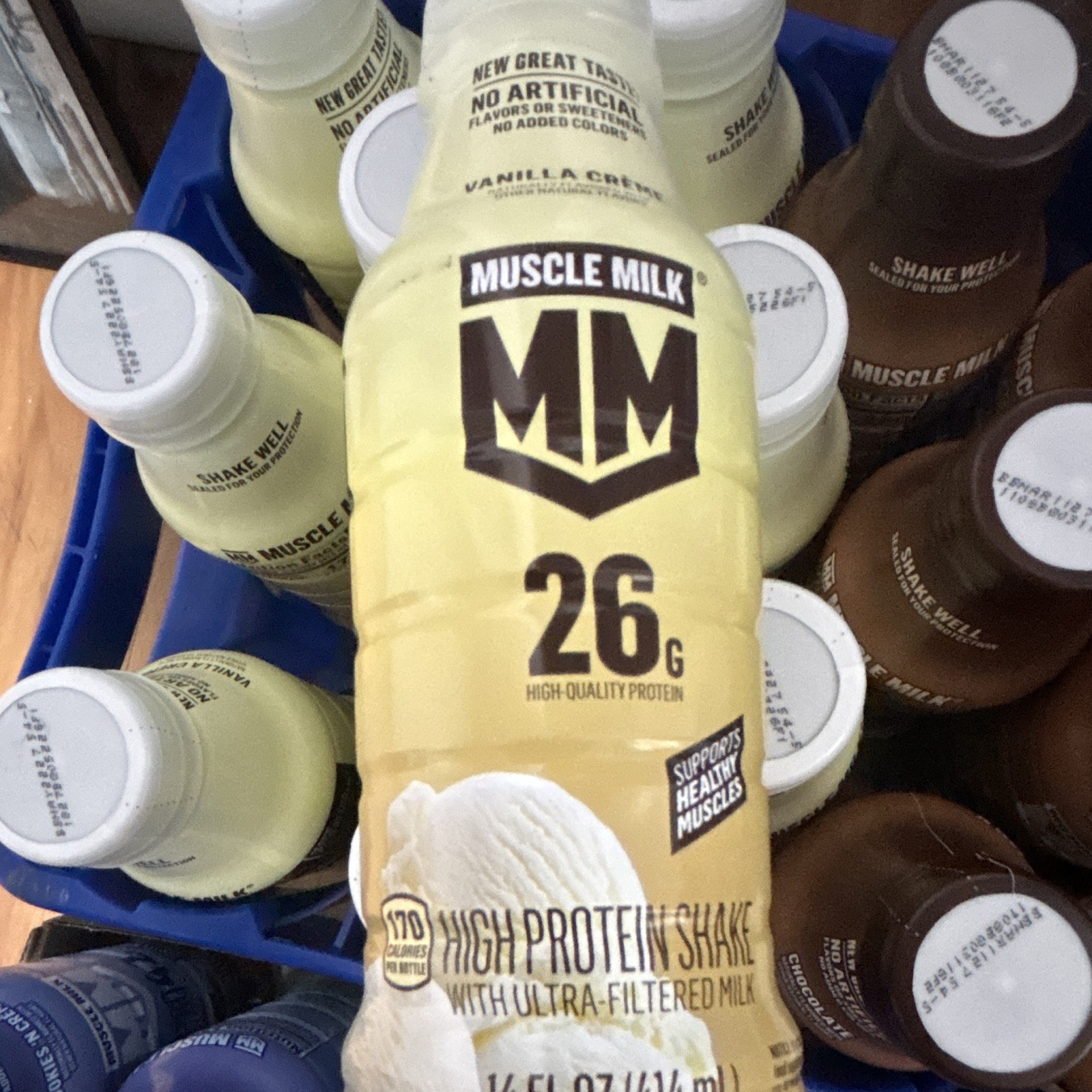 Muscle Milk 26g High Protein Shake, Vanilla Crème, 14 Fl Oz Bottle 12 pack