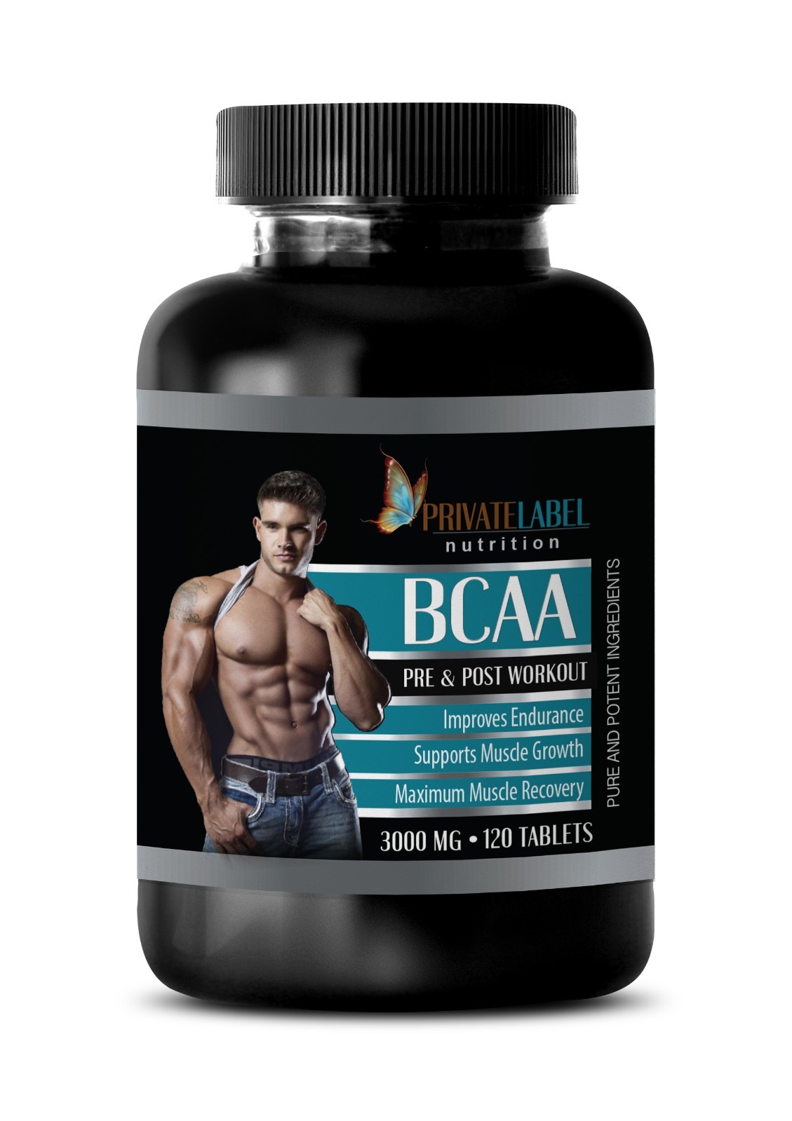 amino acids capsules – BCAA 3000mg – muscle growth pills – 1 Bottle 120 Tablets