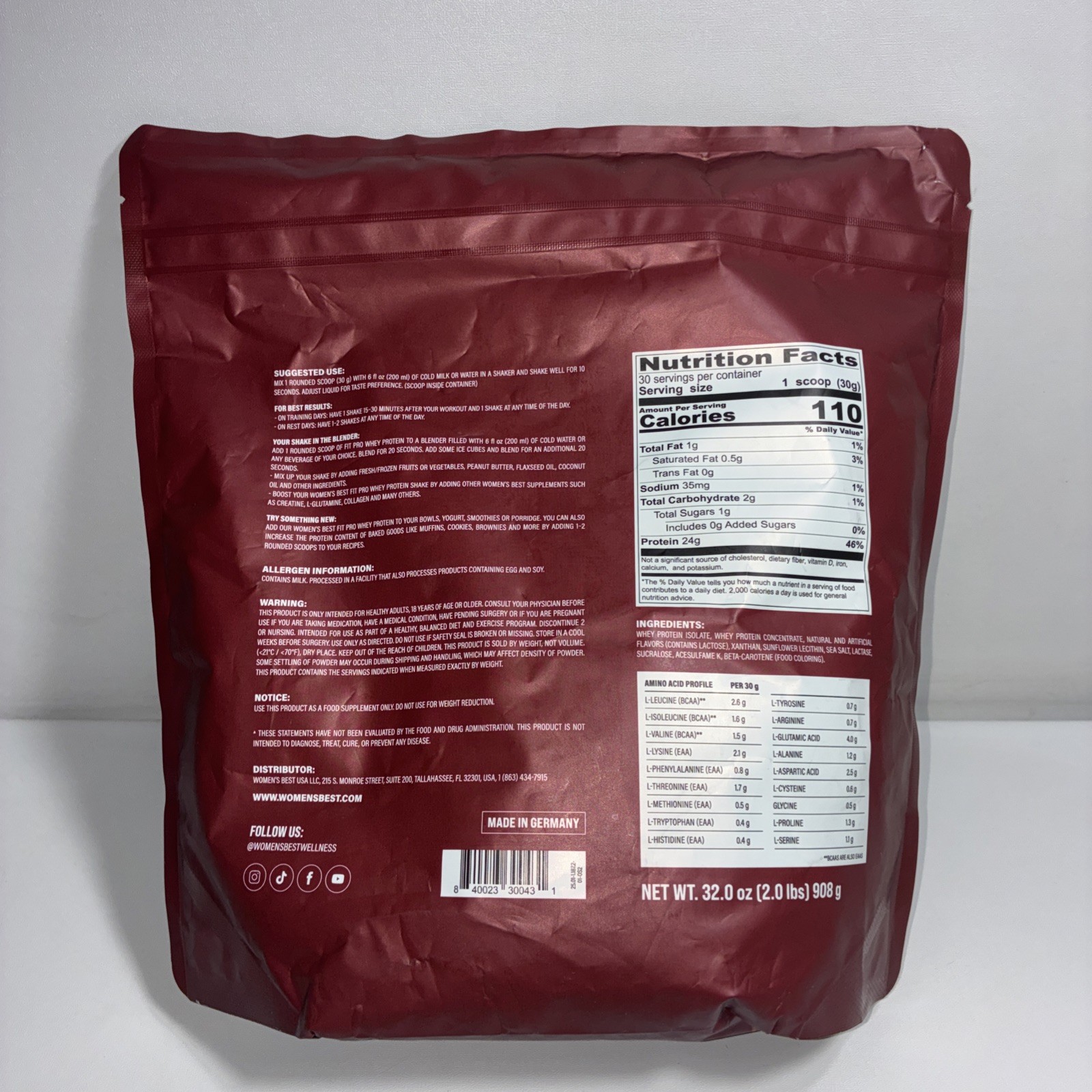 Sealed Women’s Best Fit Pro Whey Protein Vanilla 2 Lbs, 30 Servings