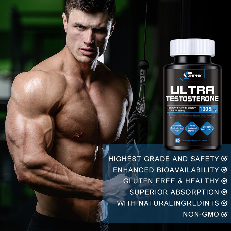 Testosterone Booster for Men, Male Enhancement Pills, Energy, Libido 60 Capsules