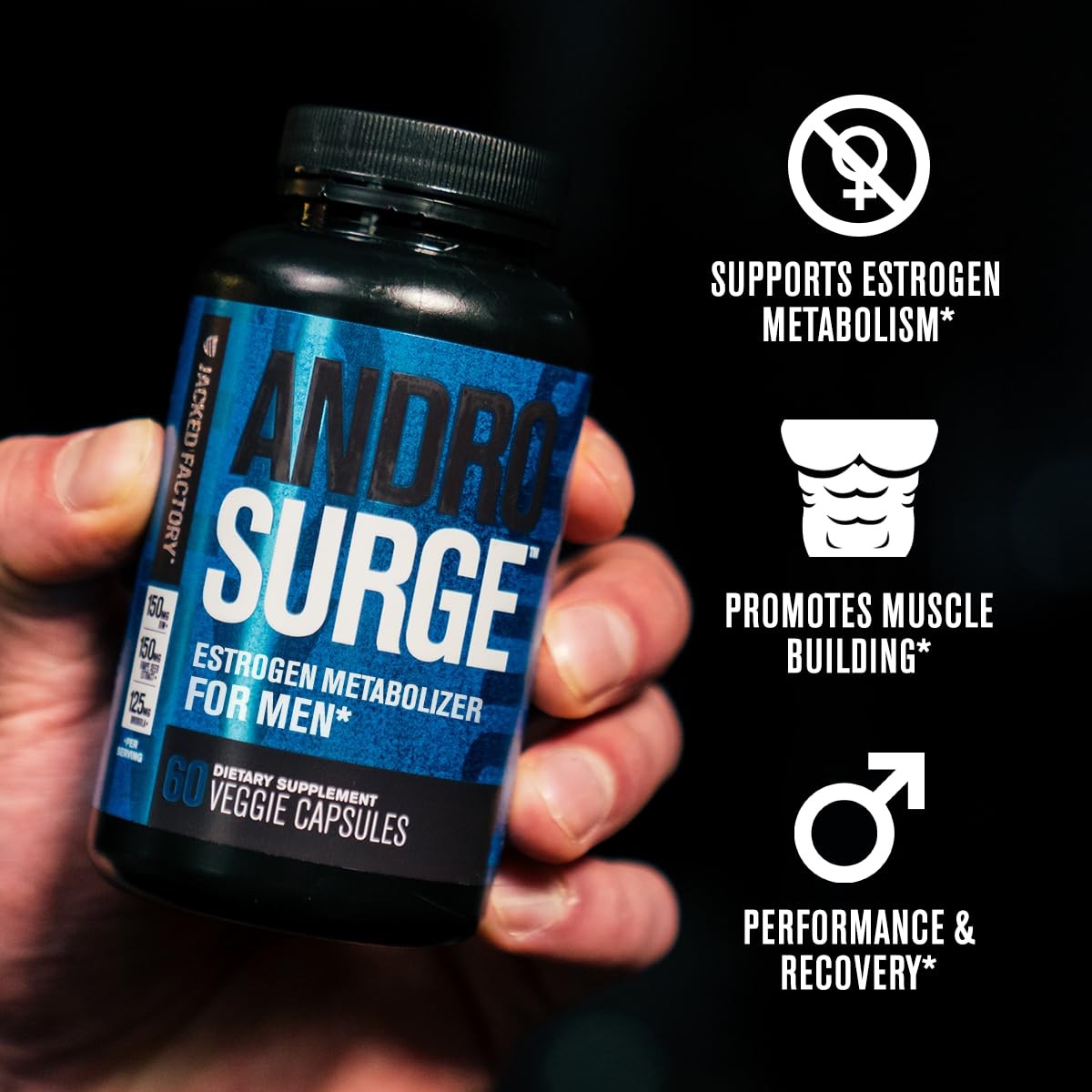 Jacked Factory Androsurge Estrogen Blocker & Natural Testosterone Booster for Me
