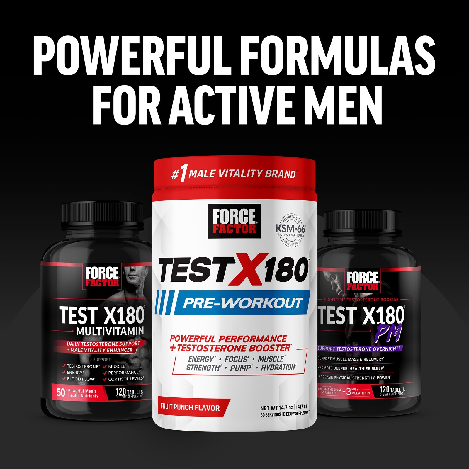 Force Factor Test X180 Ignite Total Testosterone Booster for Men with Fenugre…