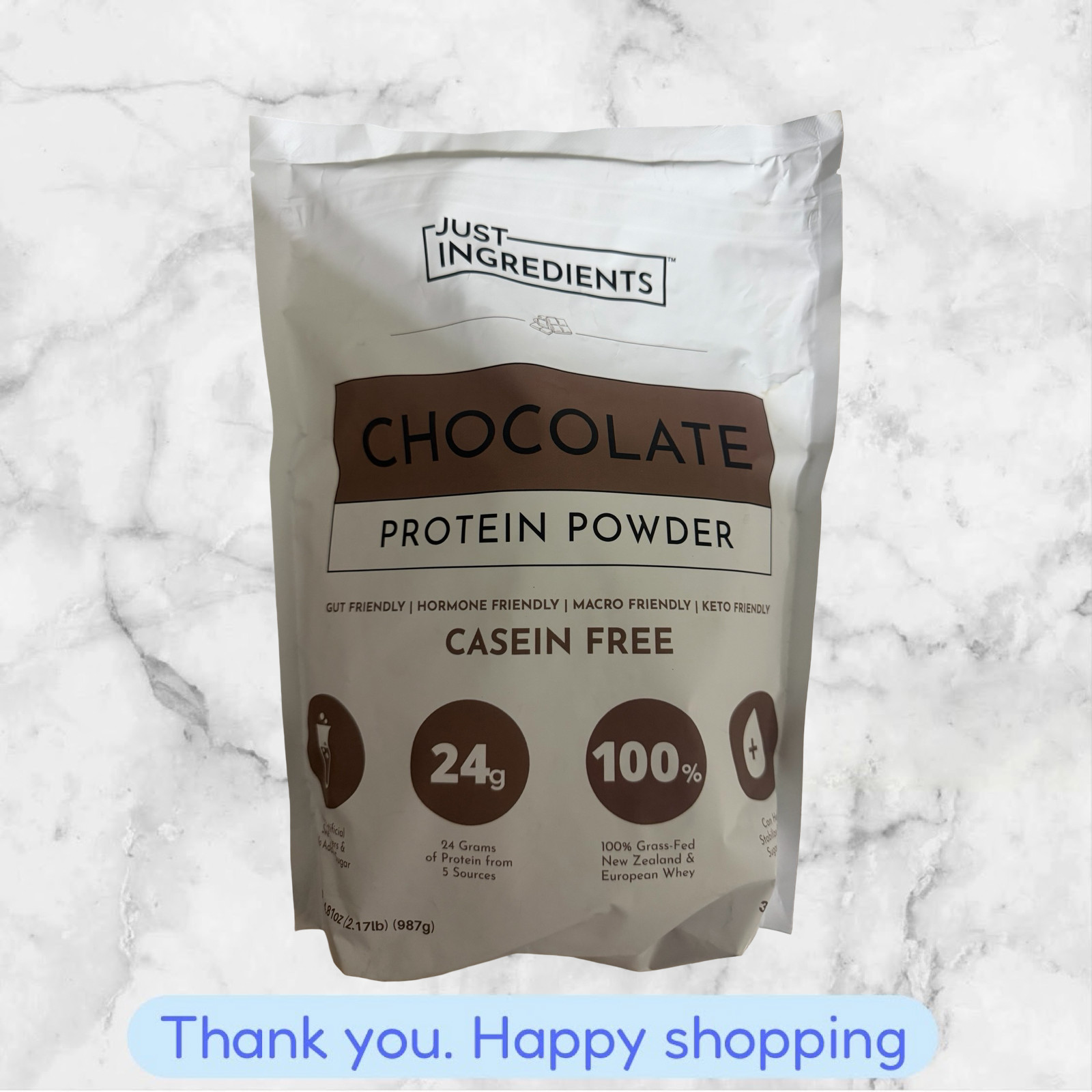 Just Ingredients Protein Powder Chocolate | 24g Protein | 30 Servings NEW SHIP