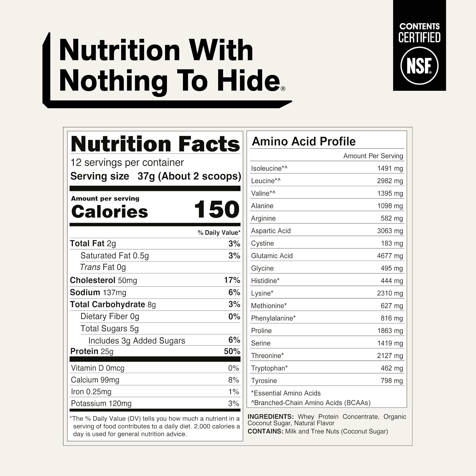 NAKED Vanilla Whey Protein 1Lb – All Natural, Grass Fed, Muscle Growth