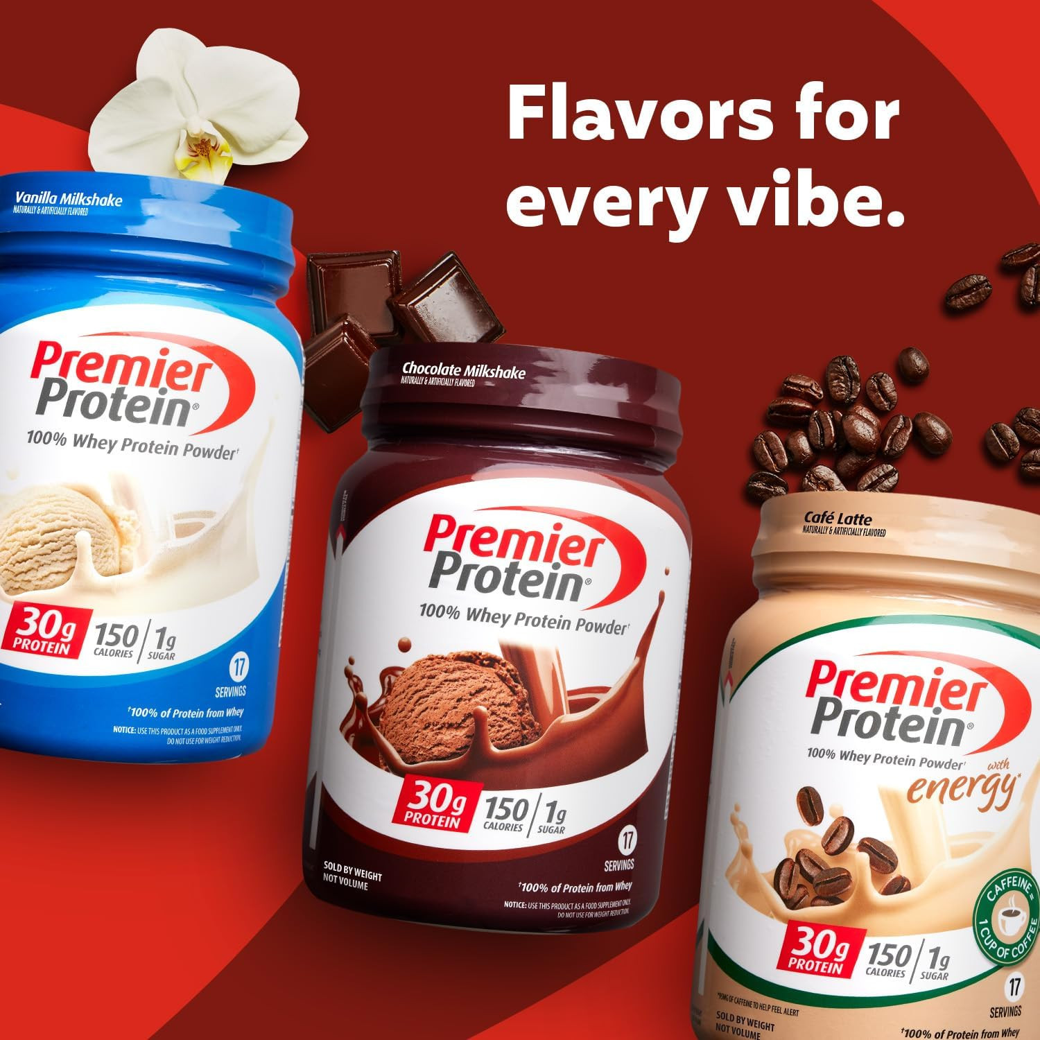 Premier Protein Vanilla Milkshake Powder, 30g Protein, Keto Friendly, 17 Serving