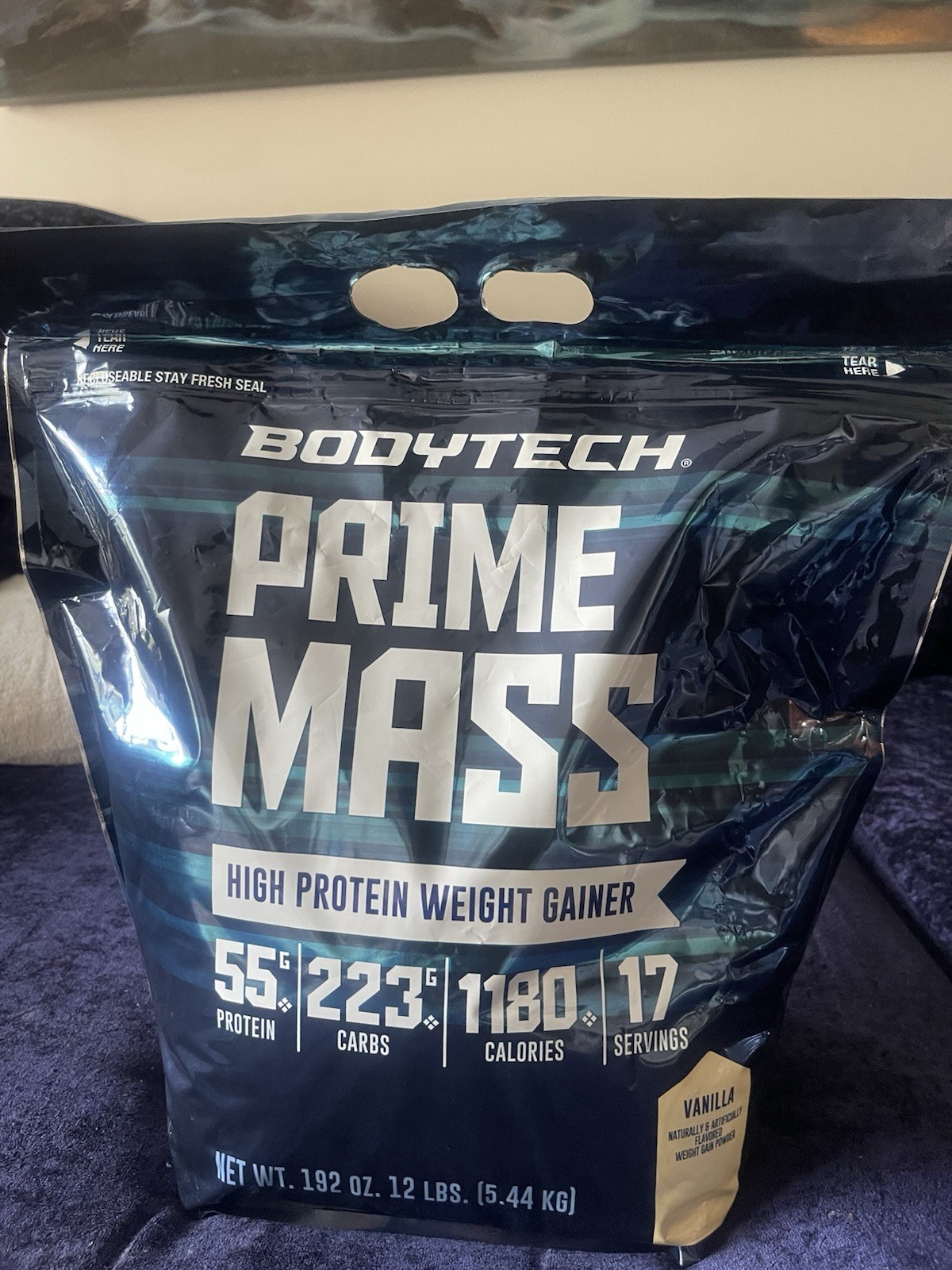 Bodytech Prime Mass VANILLA High Protein Weight Gainer 12 lb Bag Exp. 11/4/27