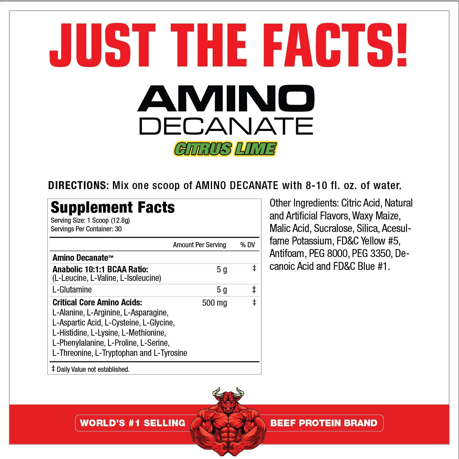 Amino Decanate, Citrus Lime,13.5 Oz (384G)