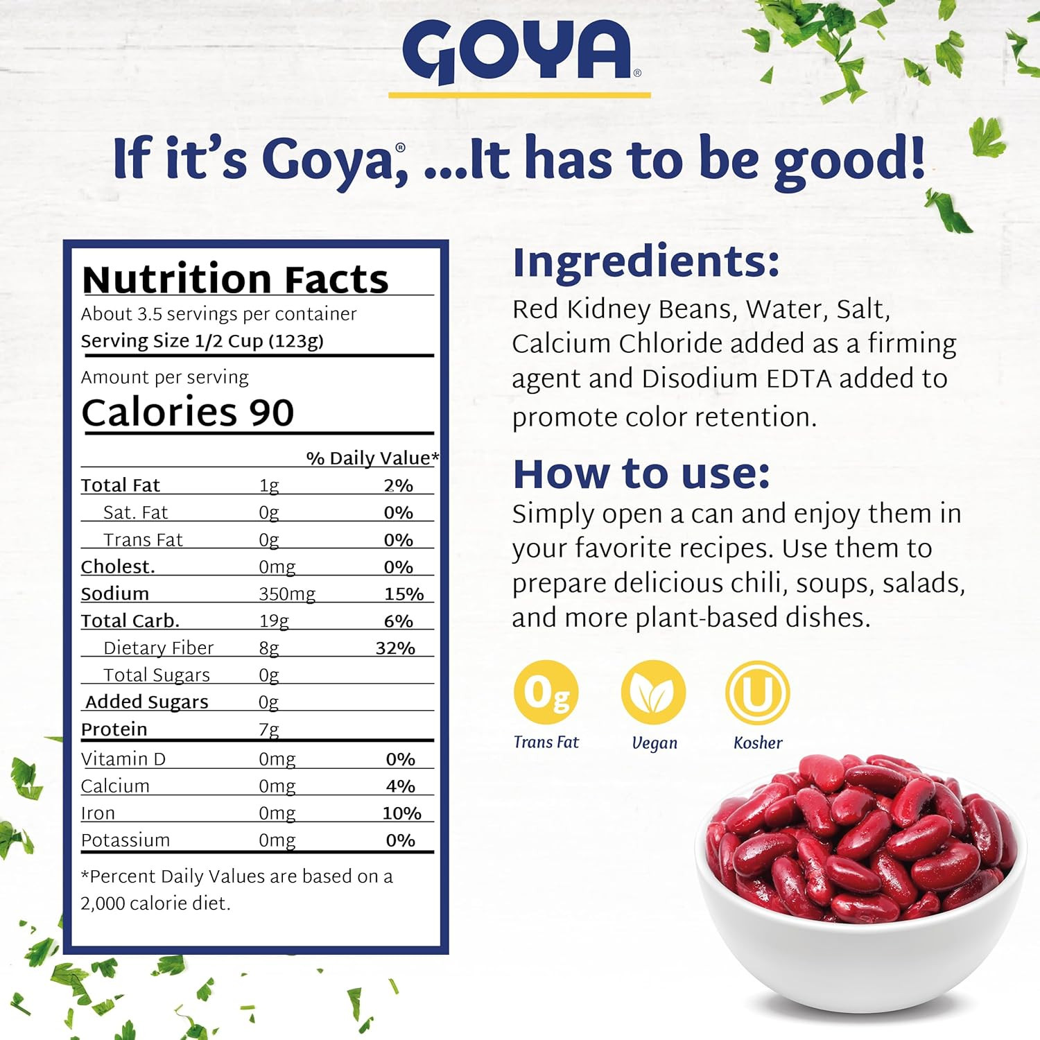 Goya Foods Red Kidney Beans, 15.5 Ounce (Pack of 8)