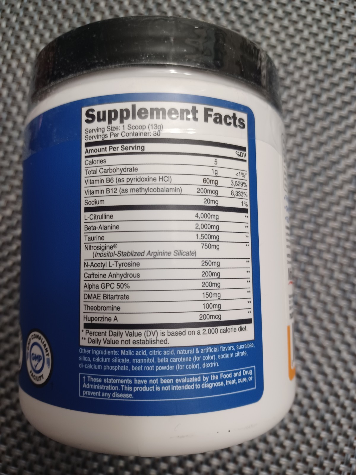Nutricost Pre-Workout Complex Powder (Peach Mango) 30 Servings Exp. 03/2028