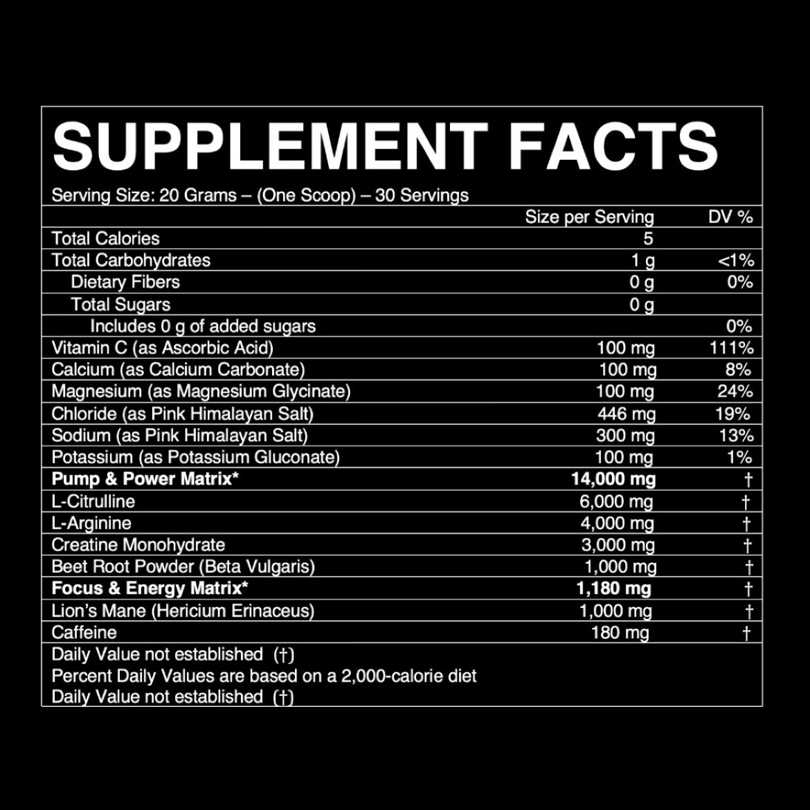 Natural Organic Pre Workout Supplement, 30 Servings 500 Units, Selling wholesale