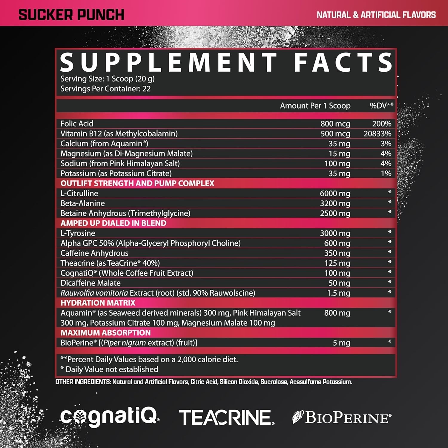Nutrex Outlift Amped Max High Stim Pre Workout Powder 22 Servings Various Flavor