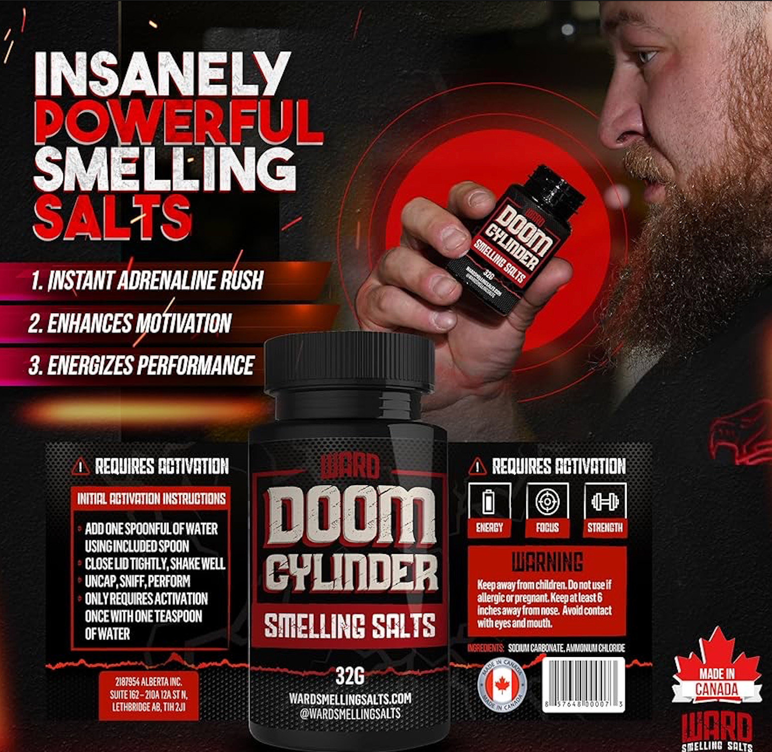 Smelling Salts for Athletes-for Powerlifting, Hockey, Football and More,Instant