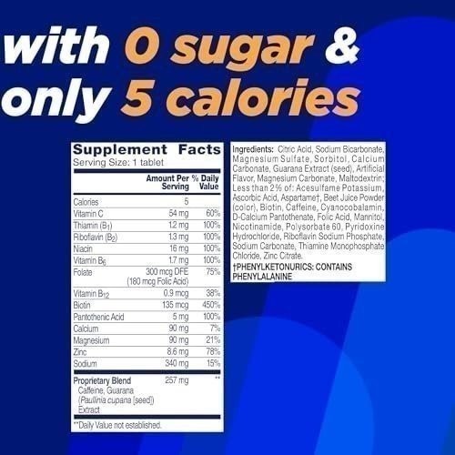Alka-Seltzer Energy Boost: Caffeine & Guarana, B Vitamins, Supports Mental…