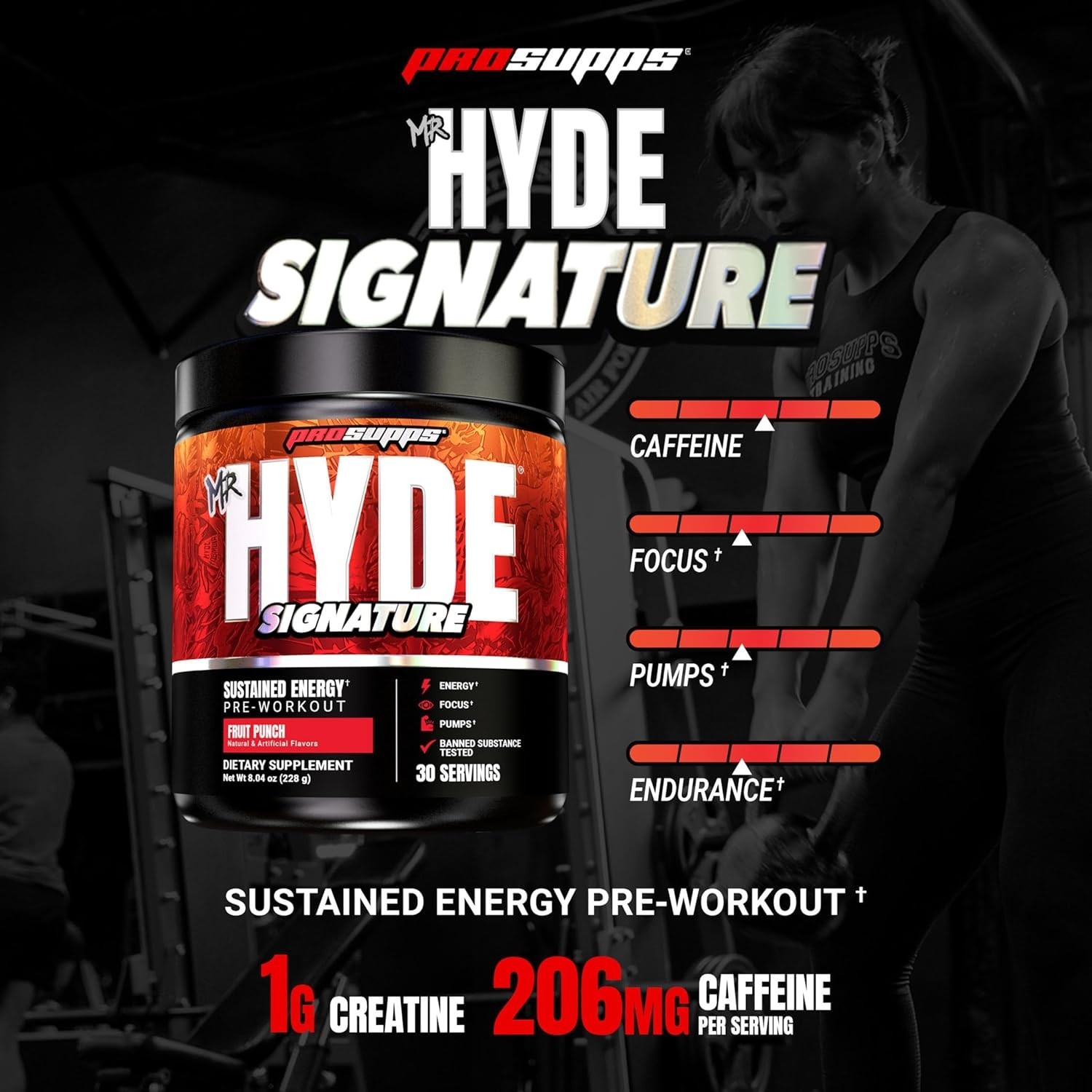 PROSUPPS Mr. Hyde Signature Pre Workout Powder with Creatine, Beta Alanine