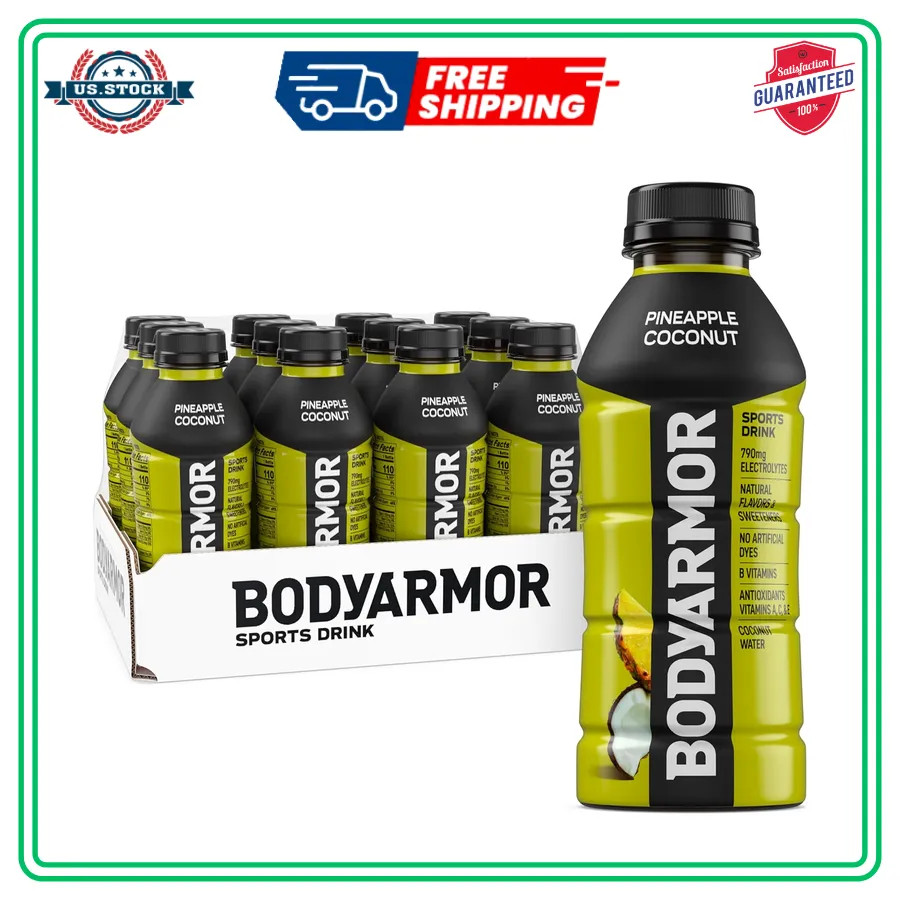 BODYARMOR Sports Drink Strawberry Banana 16 Fl Oz Bottles 12 Pack Hydration